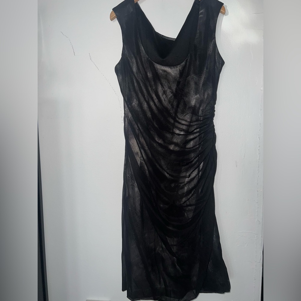 Maggy London Black Draped Mini Dress